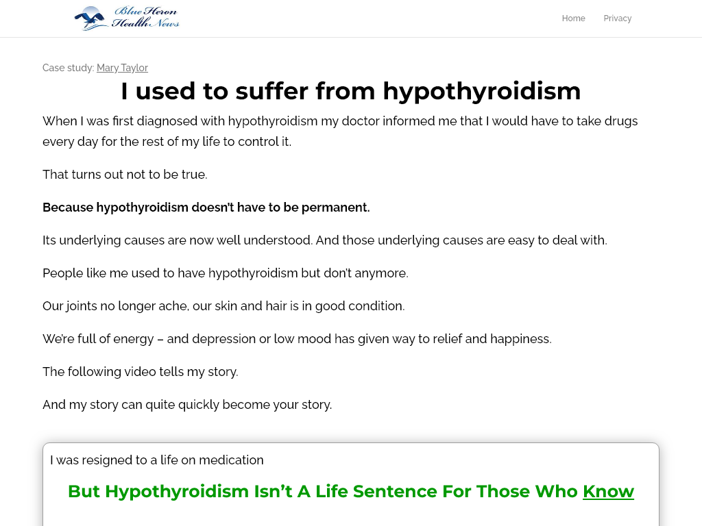 Hypothyroidism (Weight Gain) Review
