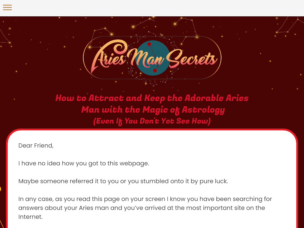 Aries Man Secrets Review