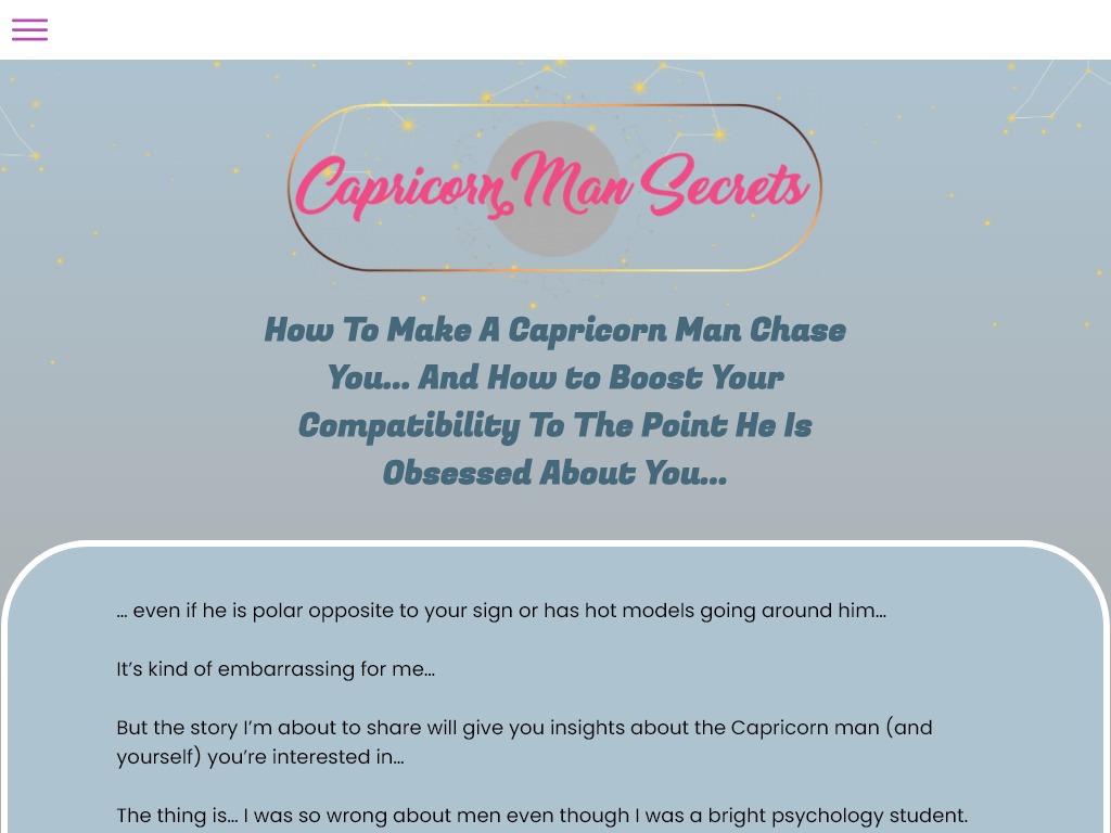 Capricorn Man Secrets Review
