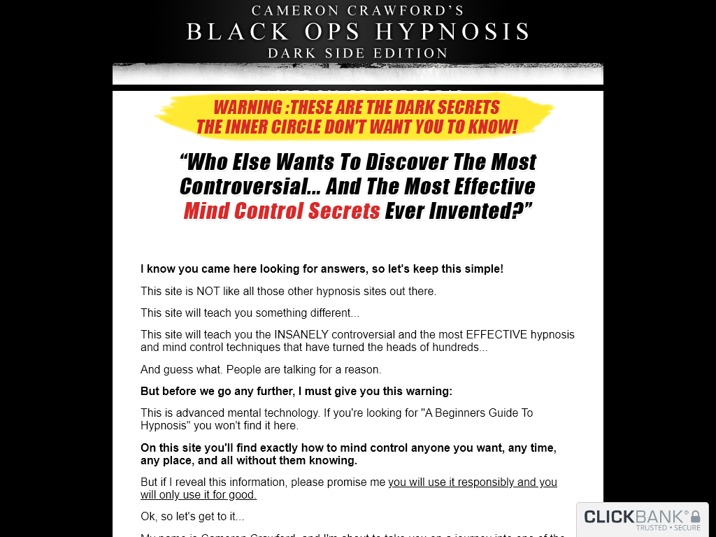 Black Ops Hypnosis 2.0 Review